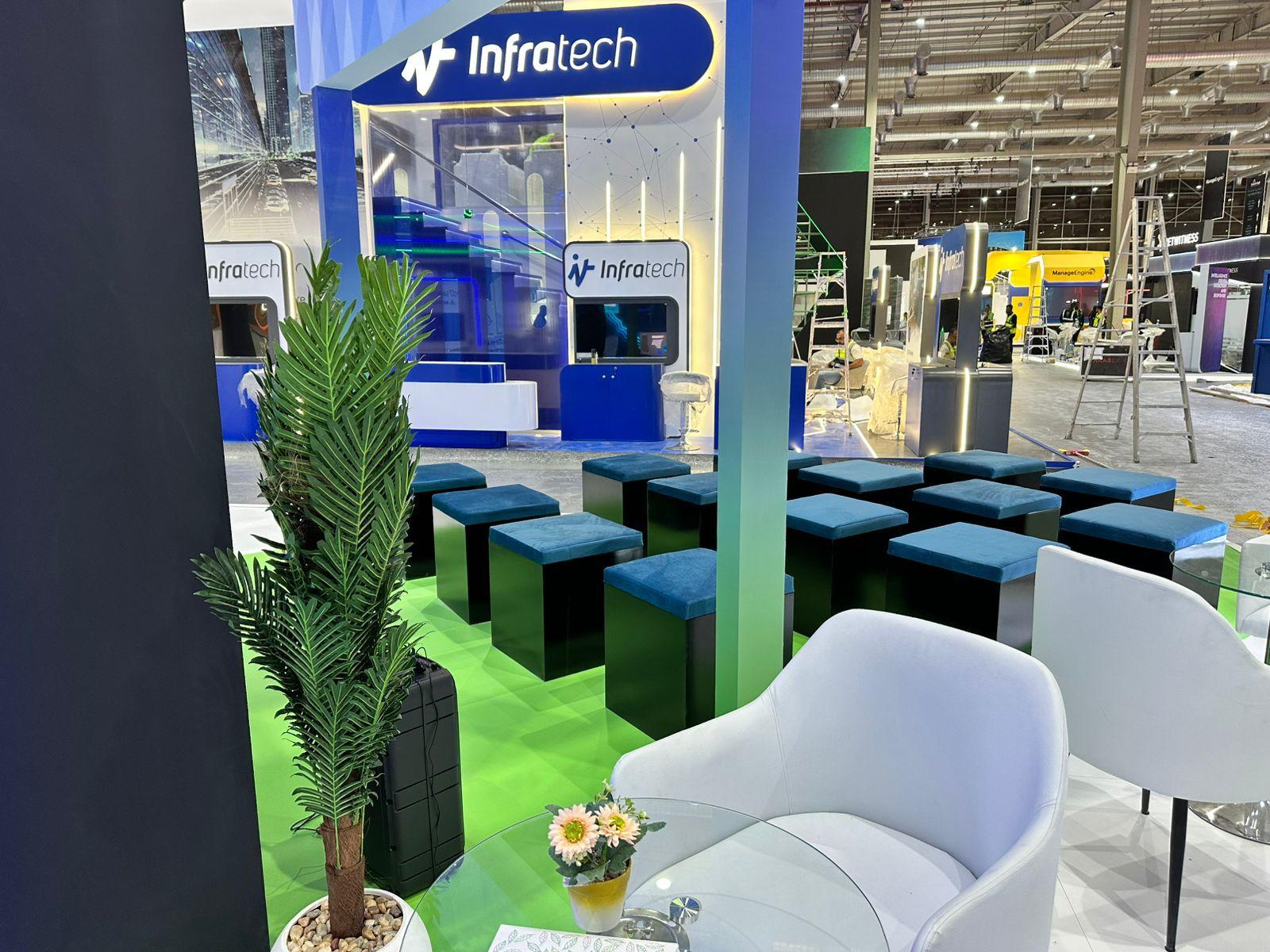 Corporate event booth with branding