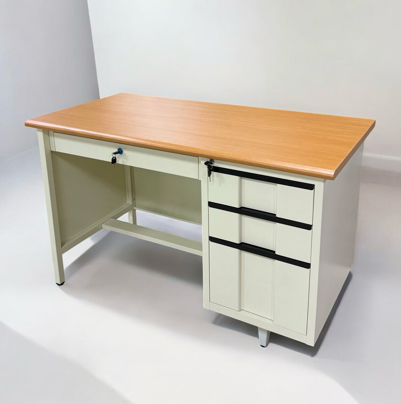 Steel Frame Office Desk with Wooden Top