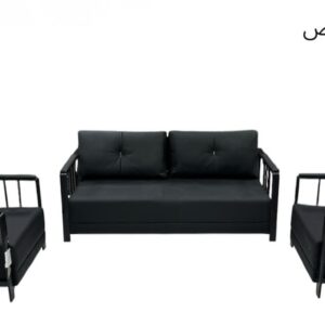 Modern Black Metal Frame Sofa Set