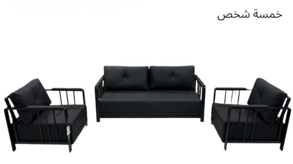 Modern Black Metal Frame Sofa Set
